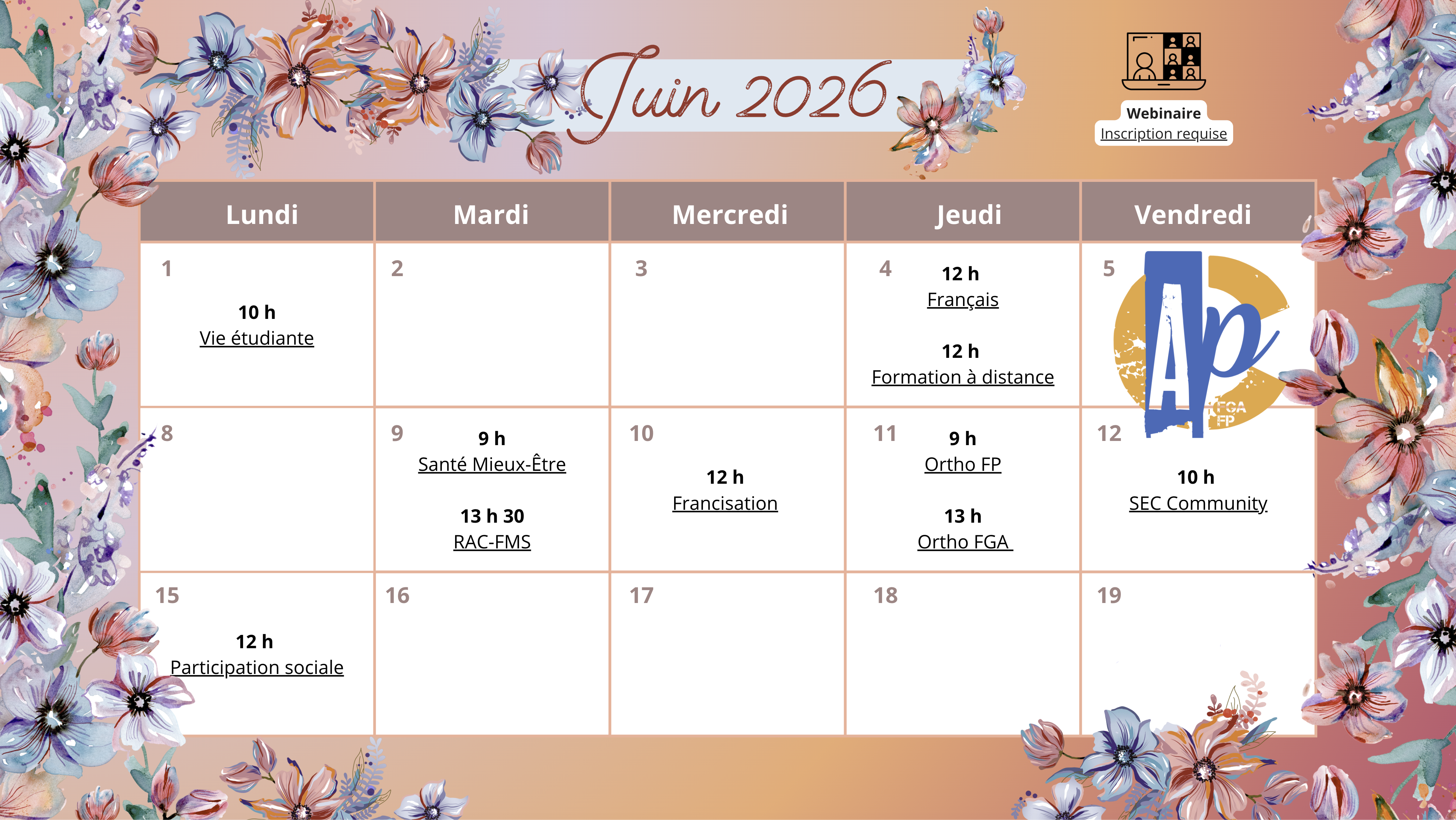 Calendrier ApC - juin 2026