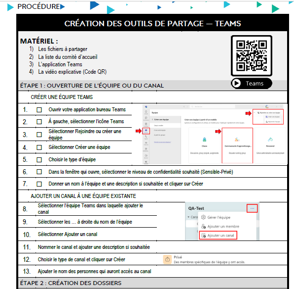 Procédure Teams
